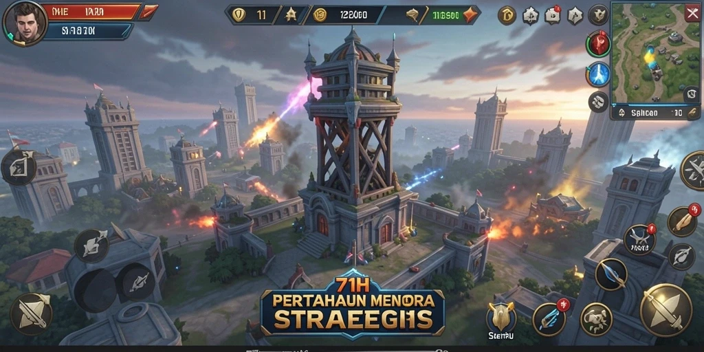 Tampak menegangkan saat pertahanan menara menghadapi gelombang musuh.