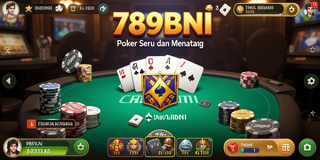 Tangkapan layar gameplay <strong>789BNI</strong> yang menunjukkan momen seru di meja poker.