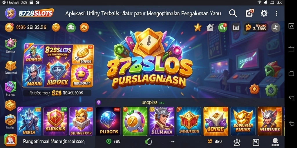 Tampilan interaktif dari aplikasi Utility 8728SLOTS yang memudahkan pengguna.