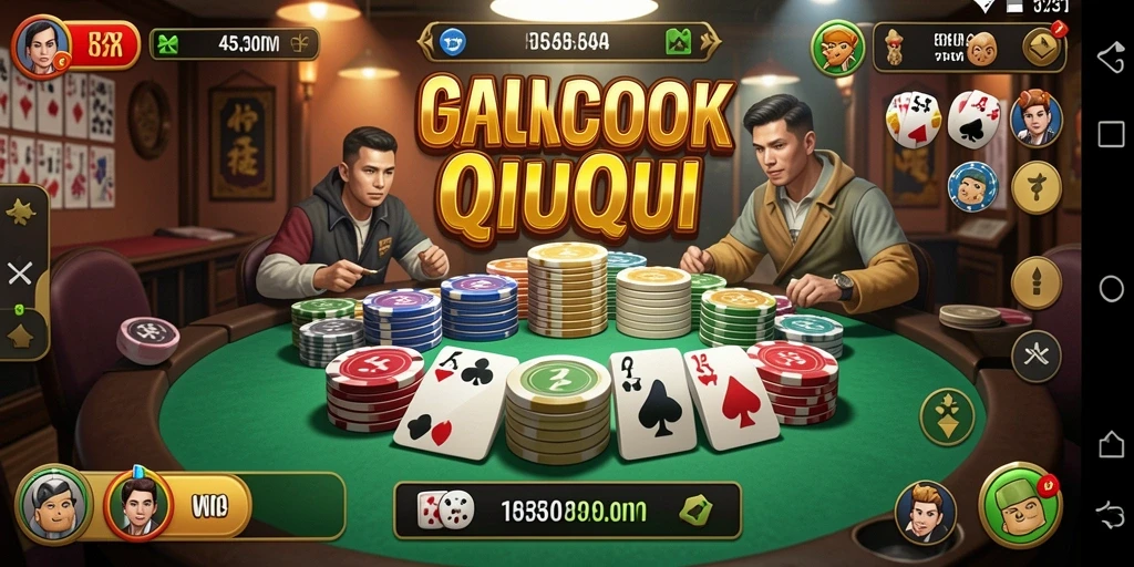 Tampilan gameplay QiuQiu BANDARCOLOK yang menarik dan seru.
