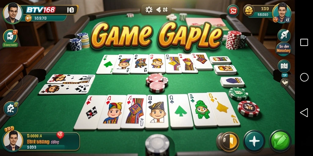 Screenshot gameplay BTV168 menampilkan suasana seru bermain Gaple.