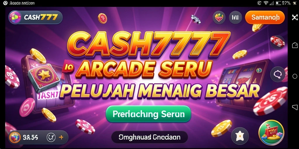 Screenshot CASH777 menampilkan aksi seru di dalam permainan arcade.