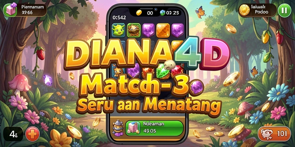 Screenshot gameplay DIANA4D yang penuh warna dan menantang.