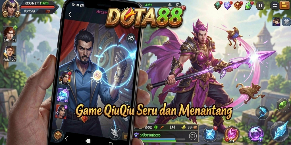 Screenshot DOTA88 menampilkan aksi seru dalam permainan QiuQiu.