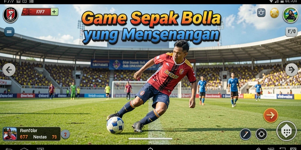 Tampilan gameplay F7F7 dengan aksi sepak bola yang mendebarkan.