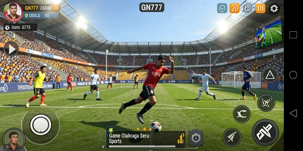 Screenshot gameplay GN777 menampilkan aksi seru dalam permainan olahraga.