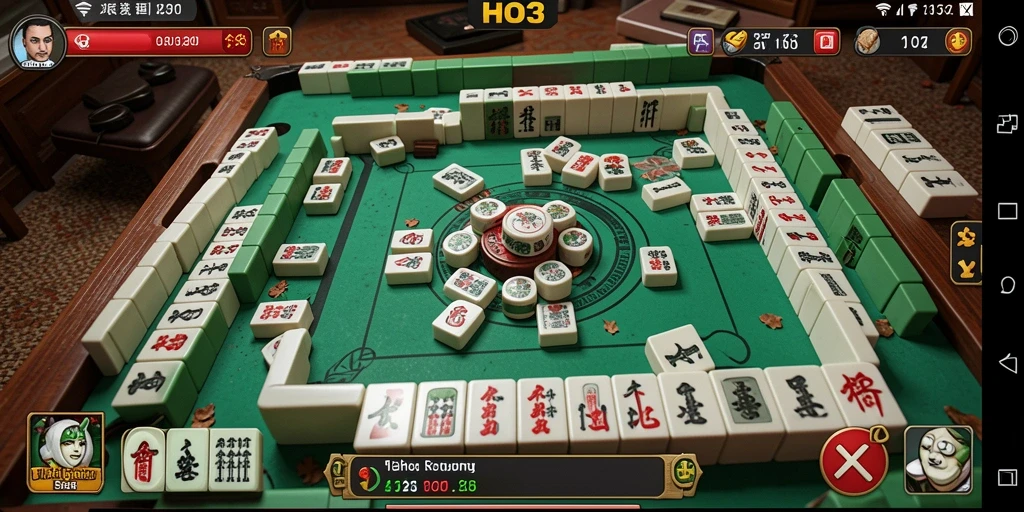 Tampilan gameplay seru dalam permainan Mahjong HO3.