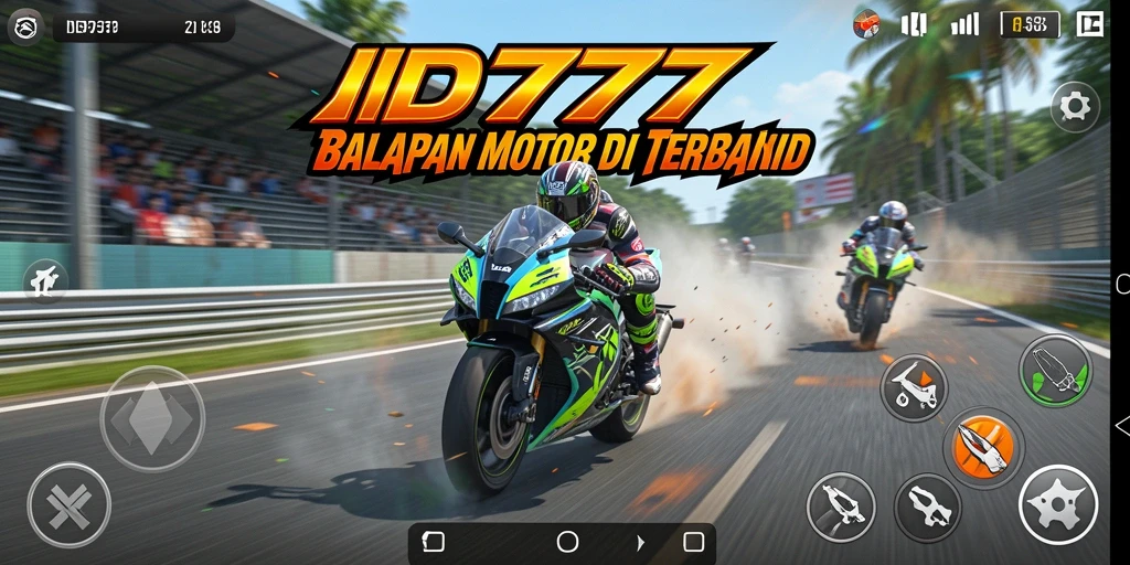 Gameplay balapan motor yang mendebarkan dan penuh aksi.