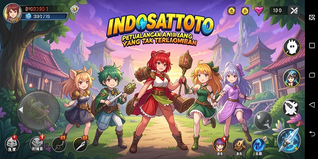 Tangkapan layar permainan INDOSATTOTO menampilkan aksi seru di dunia Anime.