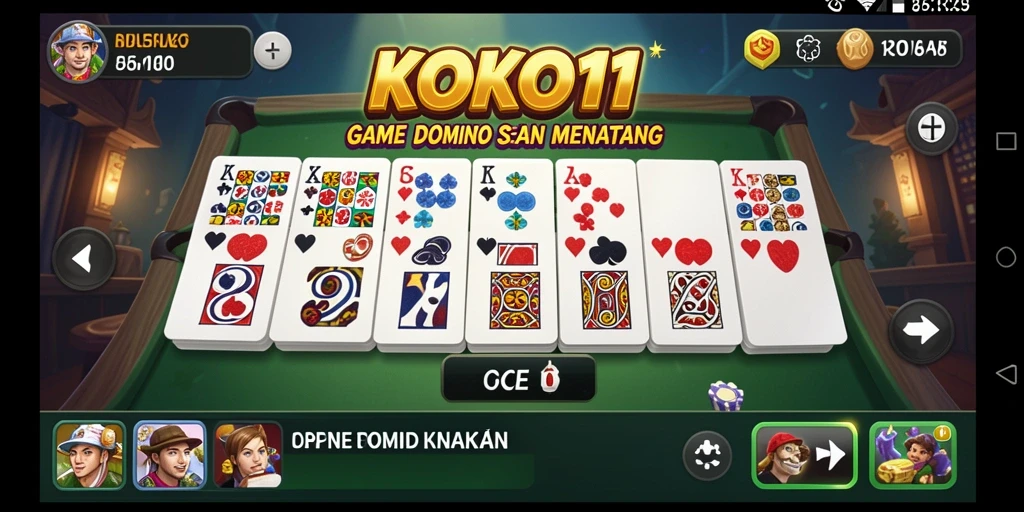 Screenshot gameplay KOKO11 yang menampilkan suasana permainan domino.