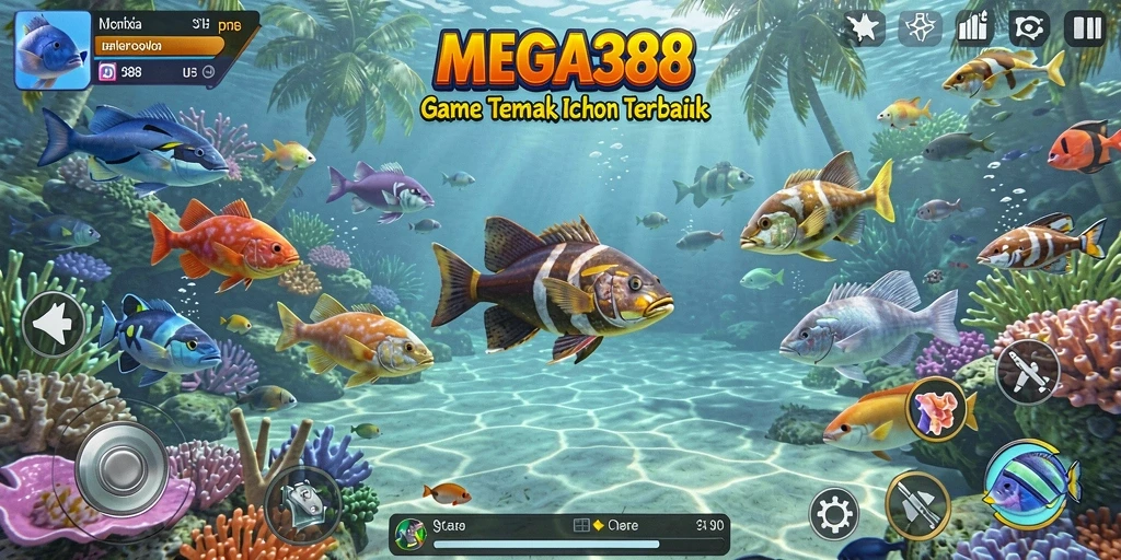 Screenshot gameplay MEGA388 Tembak Ikan yang memukau dan seru.