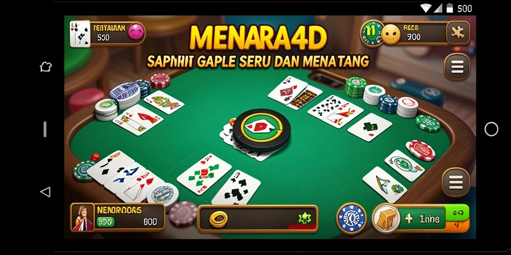 Screenshot MENARA4D menampilkan gameplay Gaple yang seru dan interaktif.