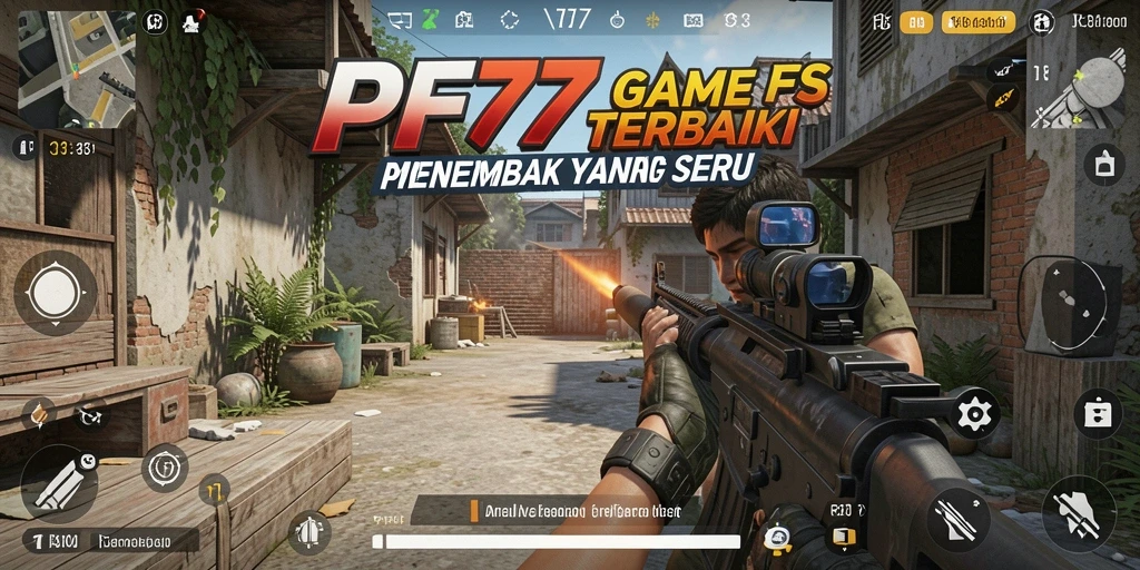 Tangkapan layar dari gameplay PF777 yang menegangkan dengan aksi FPS.