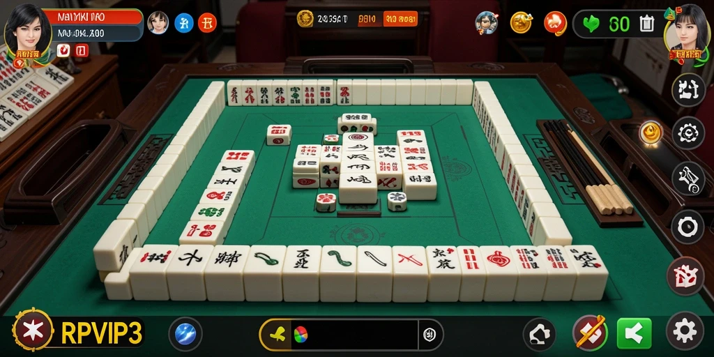 Tampilan menarik dalam permainan Mahjong RPVIP3 dengan ubin berwarna-warni.