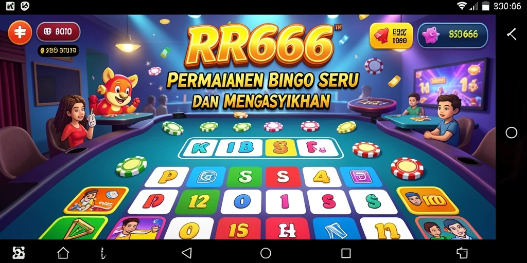 Tampilan gameplay seru di RR666 dengan suasana Bingo yang penuh warna.