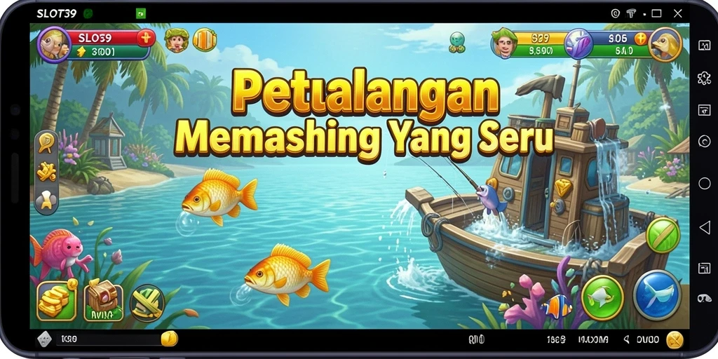 Tampilan gameplay SLOT39 dengan suasana memancing yang seru.
