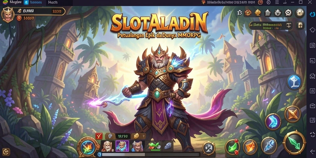 Tampilan gameplay SLOTALADIN yang menakjubkan dengan aksi pertarungan yang intens.