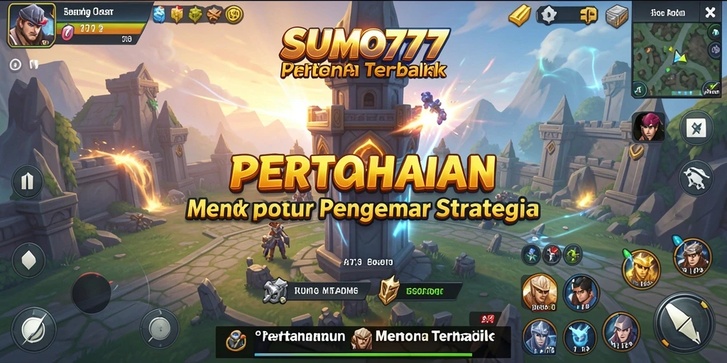 Tangkapan layar utama SUMO777 menampilkan aksi gameplay Tower Defense yang mendebarkan.