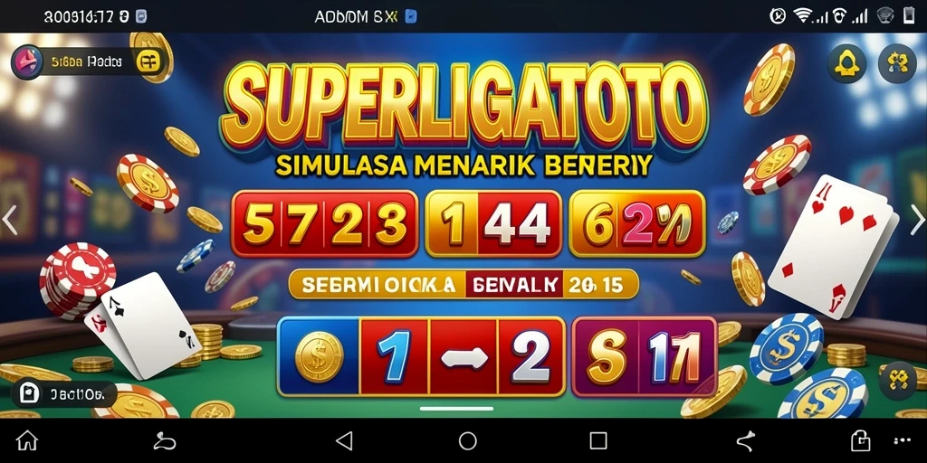 Tangkapan layar utama SUPERLIGATOTO menampilkan gameplay menarik lotere.