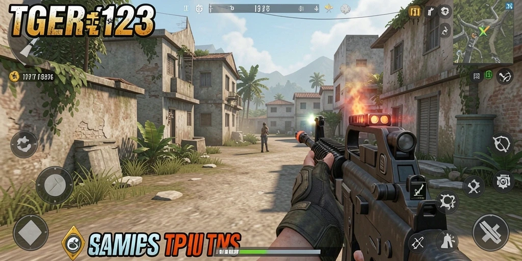 Screenshot menunjukkan aksi dramatis dari permainan TPS TGER123.