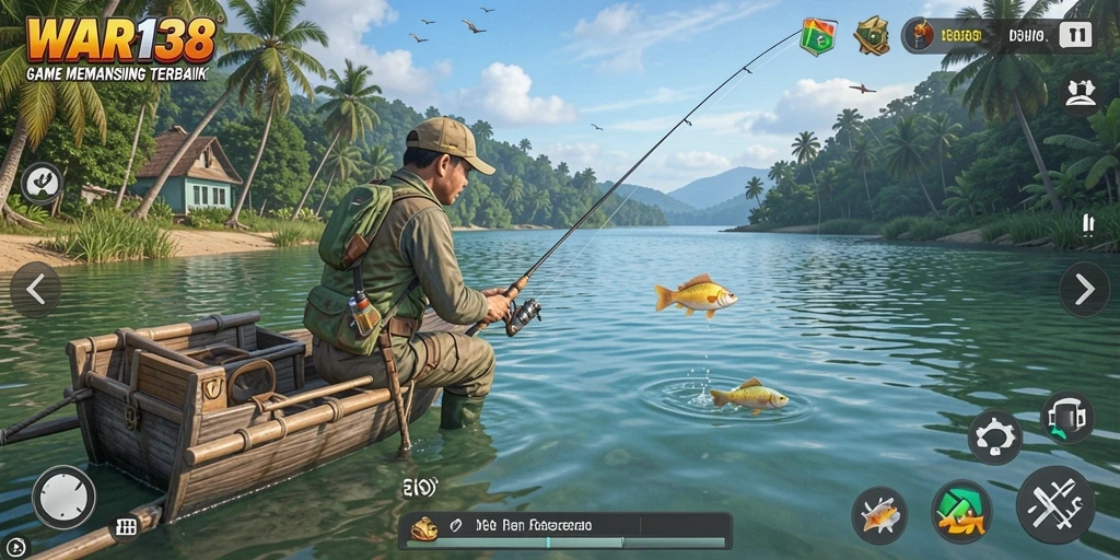 Screenshot utama WAR138 menunjukkan gameplay memancing yang seru dan menantang.