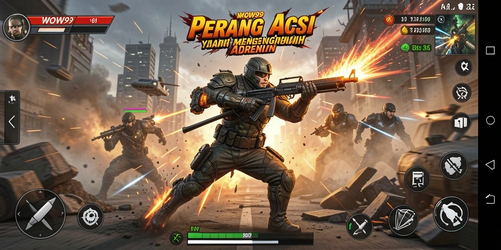 Screenshot gameplay WOW99 menampilkan aksi pertempuran yang mendebarkan.